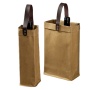 High Quality Handmade Washable Gift Wine 1/2 Bottle Kraft Paper Tote Bag