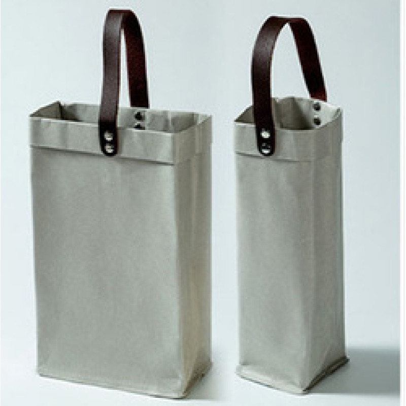High Quality Handmade Washable Gift Wine 1/2 Bottle Kraft Paper Tote Bag