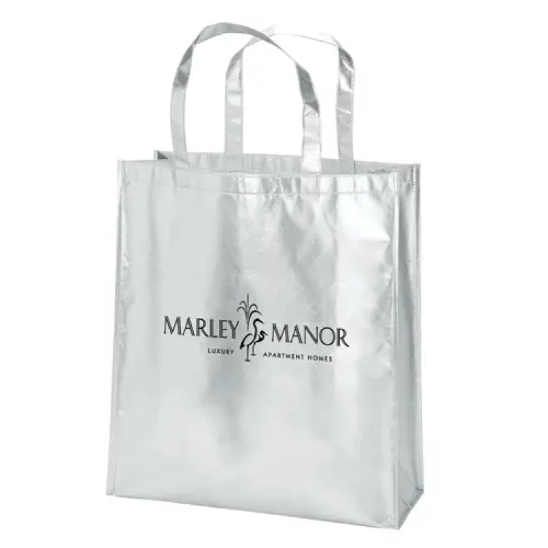 High Quality Custom Printing Gold Silver Non Woven Metallic Lamination Shopping Bag
