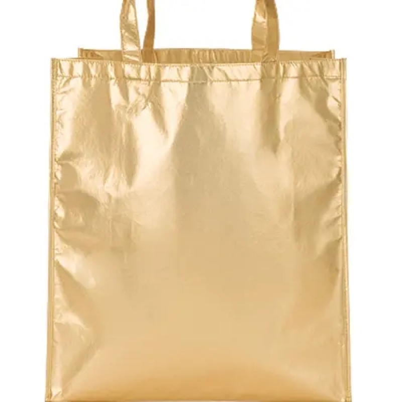 High Quality Custom Printing Gold Silver Non Woven Metallic Lamination Shopping Bag