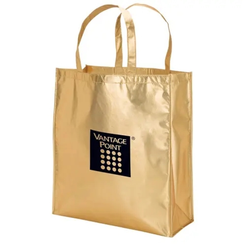 High Quality Custom Printing Gold Silver Non Woven Metallic Lamination Shopping Bag