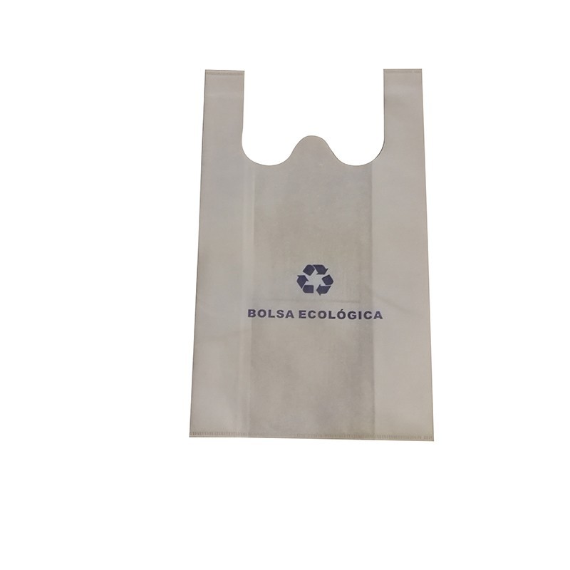 wholesale biodegradable custom logo portable supermarket packaging pp non woven t shirt vest shopping bag
