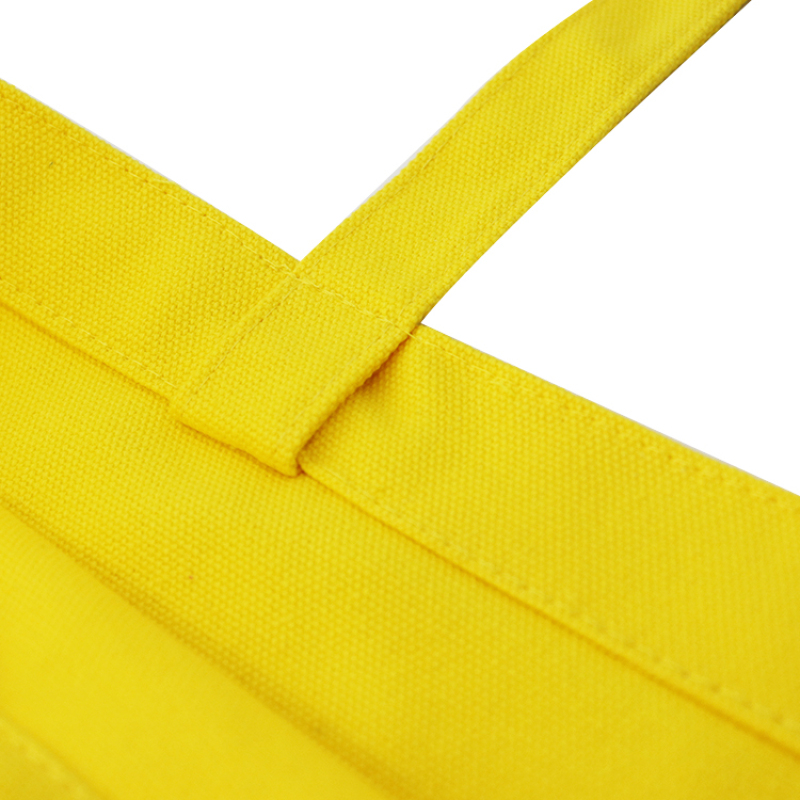 2021 fashion yellow quality custom  logo16 oz  canvas cotton promotional shopping tote bag