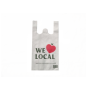 Customer Logo Eco-Friendly  Reusable Die-cut Grocery Non Woven T shirt Shopping bag