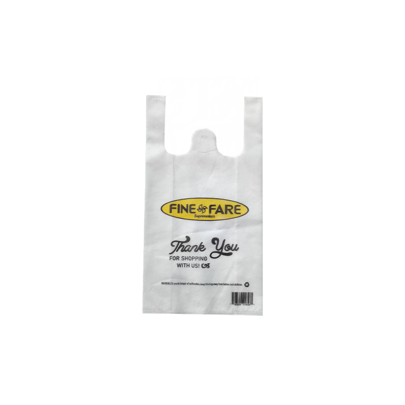 Customer Logo Eco-Friendly  Reusable Die-cut Grocery Non Woven T shirt Shopping bag