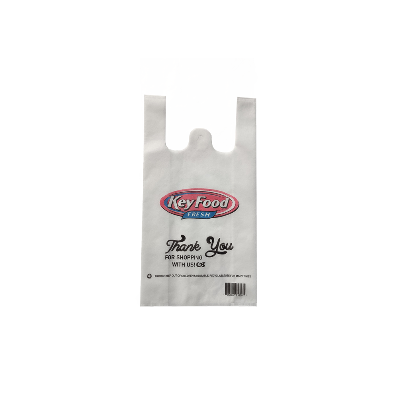 Customer Logo Eco-Friendly  Reusable Die-cut Grocery Non Woven T shirt Shopping bag