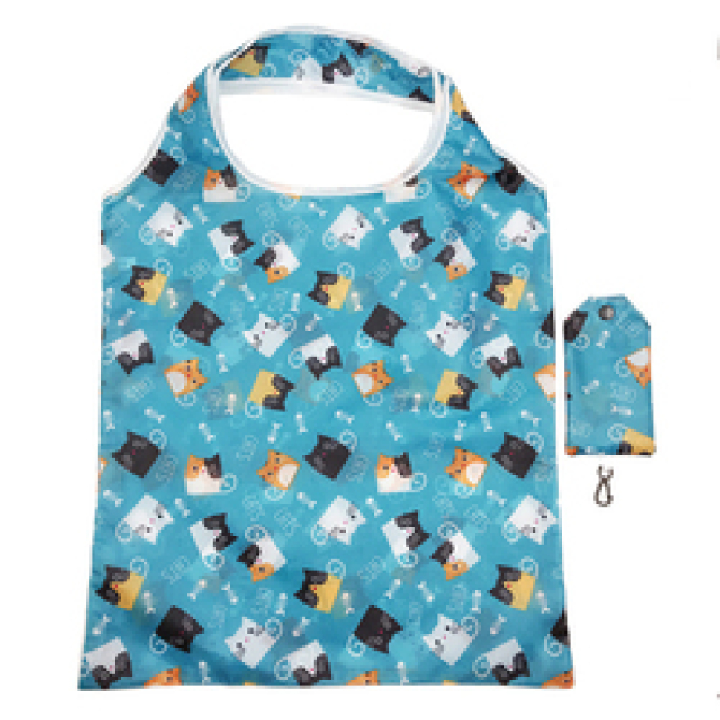 wholesale eco friendly polyester grocery bags reusable foldable for shopping