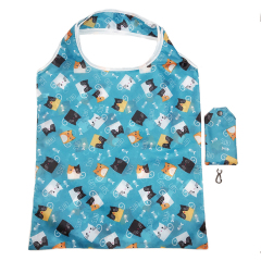 wholesale eco friendly polyester grocery bags reusable foldable for shopping