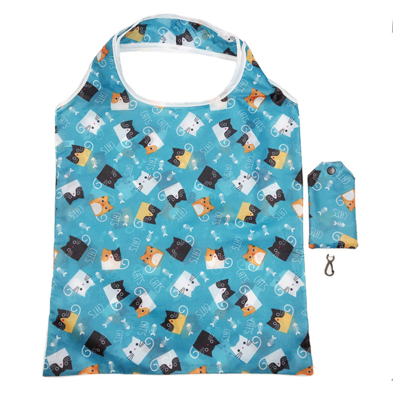 wholesale eco friendly polyester grocery bags reusable foldable for shopping