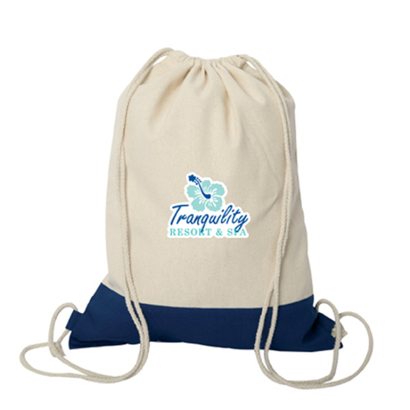 wholesale  custom  portable nature color muslin cotton fabric canvas backpack style drawstring bag  from china manufacturer