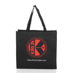 wholesale cheap eco-friendly black sewing non woven polypropylene  promotional tote shopping bag custom non woven bag