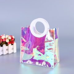Popular fashion shopping color PVC handbag cosmetic bag Tote bag shopping bag customization