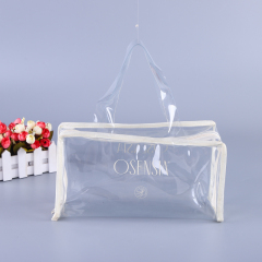 Popular fashion shopping color PVC handbag cosmetic bag Tote bag shopping bag customization