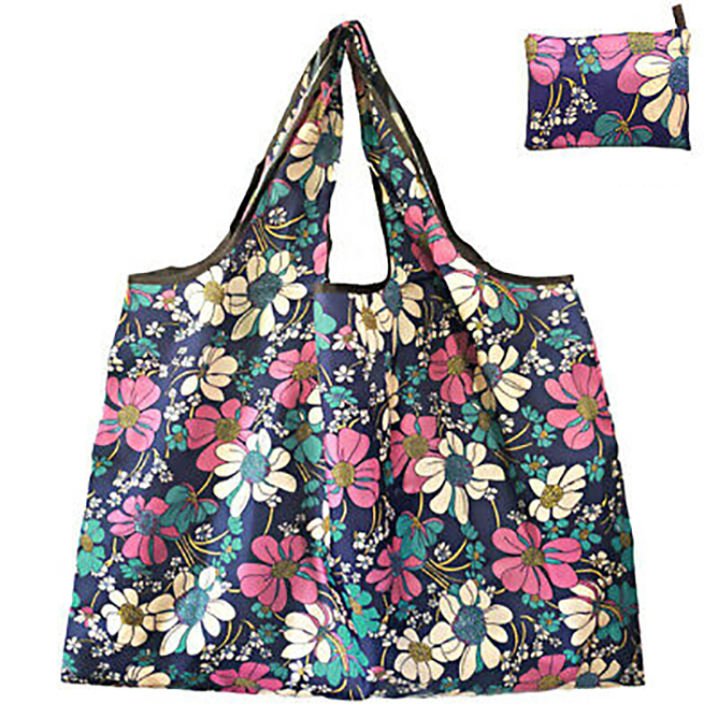 custom eco friendly grocery waterproof polyester reusable foldable tote shopping bag