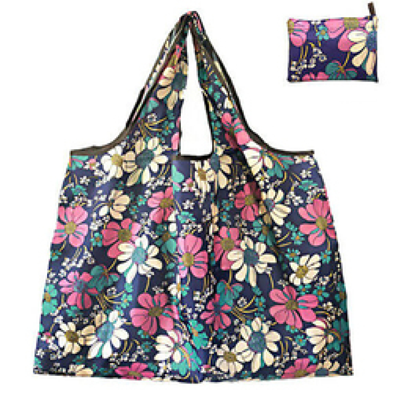 custom eco friendly grocery waterproof polyester reusable foldable tote shopping bag