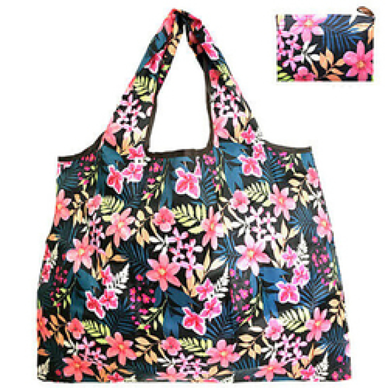 custom eco friendly grocery waterproof polyester reusable foldable tote shopping bag