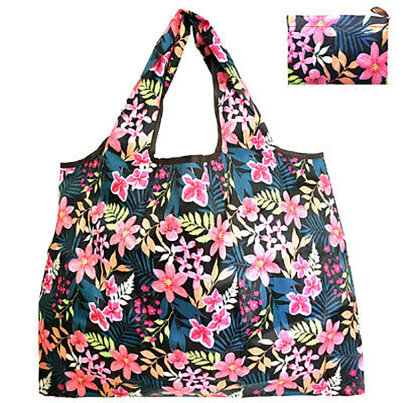 custom eco friendly grocery waterproof polyester reusable foldable tote shopping bag