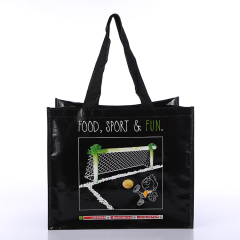 Customer Laminated Recycle PP Fabric woven  Shopping Carry Bag Reusable Grocery Tote Bags for Shopping