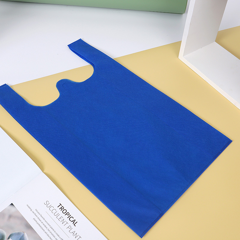 Custom print non woven shopping tote bag ECO non woven fabric carry supermarket vest bag non woven T- shirt bag
