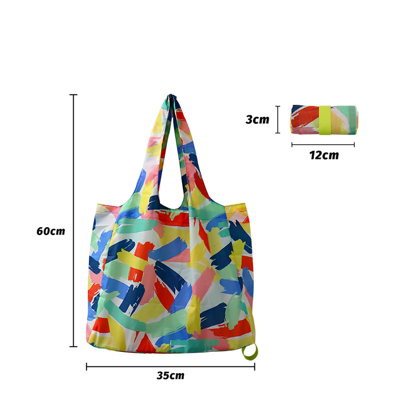 Easy Carry  Large  Capacity Customized Foldable Polyester Grocery Shopping Tote Bag