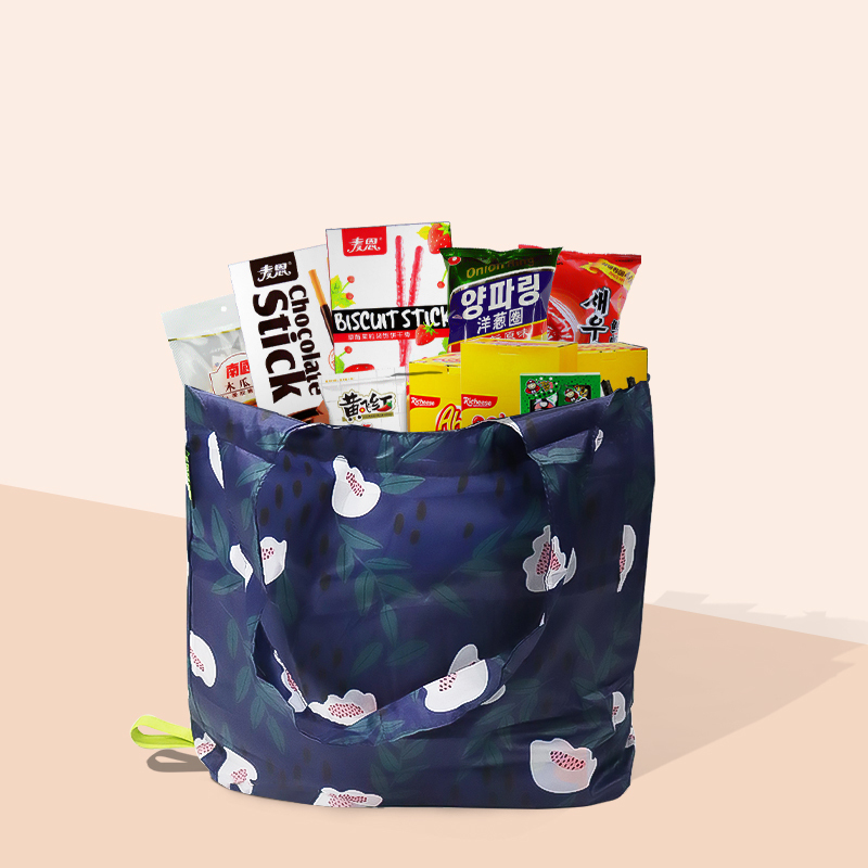 Easy Carry  Large  Capacity Customized Foldable Polyester Grocery Shopping Tote Bag