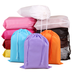 wholesale eco friendly storage pouch non woven custom drawstring shoes dust bag