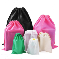 wholesale eco friendly storage pouch non woven custom drawstring shoes dust bag