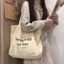Reusable Large Capacity Custom Logo Women's Fashion Shoulder Canvas Shopping Tote bag
