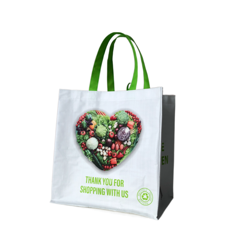 Custom Printed ECO  Friendly Recycle PP Fabric Non Woven Shopping Carry Reusable Grocery Tote Bags with Logo