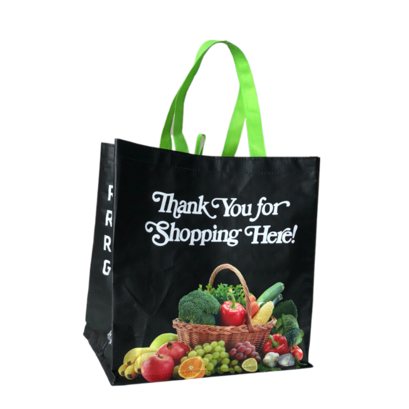 Custom Printed ECO  Friendly Recycle PP Fabric Non Woven Shopping Carry Reusable Grocery Tote Bags with Logo