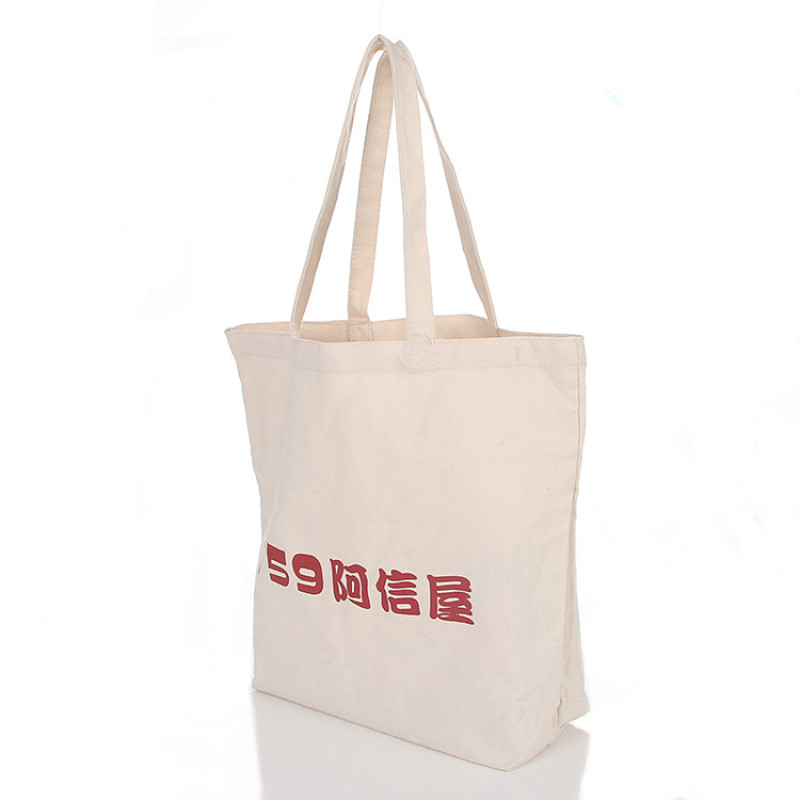 Wholesale   Shopping Bag Plain Organic  100% Cotton Canvas Tote Bag With Custom Logo Printed