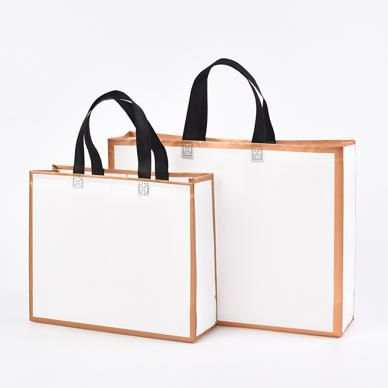 Custom portable eco friendly pp laminated non woven fabric tote shopping bag