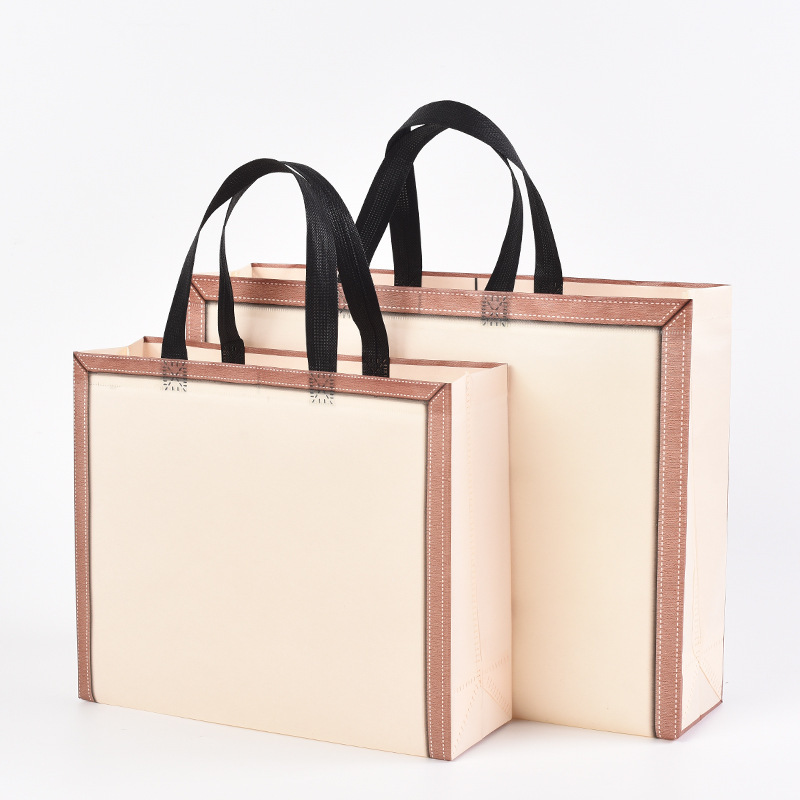 Custom portable eco friendly pp laminated non woven fabric tote shopping bag