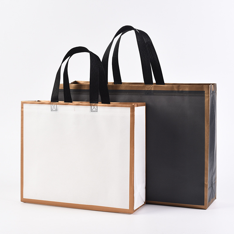 Custom portable eco friendly pp laminated non woven fabric tote shopping bag