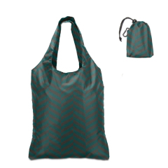 Reusable folding nylon portable grocery bags polyester foldable tote shopping bag with custom logo