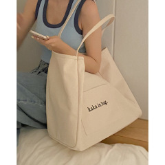 Wholesale high quality reusable custom logo large cotton canvas shopping tote bag