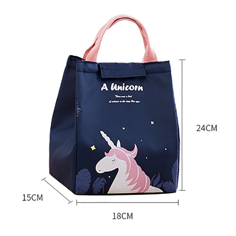 Stock cute unicorn portable school insulated lunch cooler bags for kids