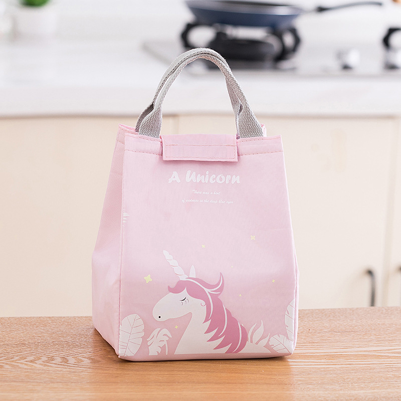 Stock cute unicorn portable school insulated lunch cooler bags for kids