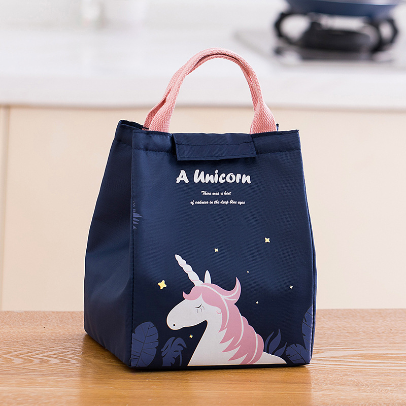 Stock cute unicorn portable school insulated lunch cooler bags for kids