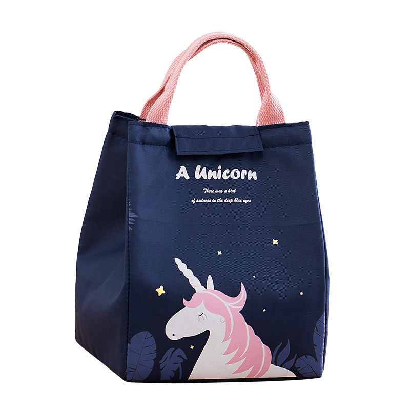Stock cute unicorn portable school insulated lunch cooler bags for kids