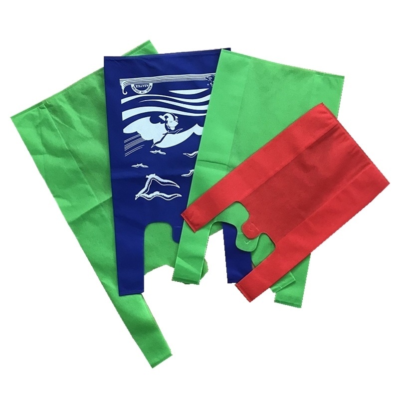 Factory wholesale eco reusable custom logo supermarket non woven w cut t shirt shopping bag