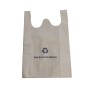 Factory wholesale eco reusable custom logo supermarket non woven w cut t shirt shopping bag