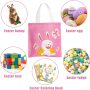 Colorful Non-Woven Bags,  Gift Tote Bags Reusable Candy Bags with Handle for Easter Party Favors