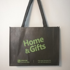 wholesale cheap eco-friendly black  sewing  heavy duty 120gsm non woven polypropylene  promotional tote shopping bag   bag