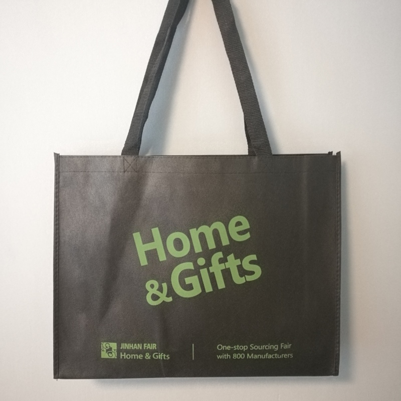 wholesale cheap eco-friendly black  sewing  heavy duty 120gsm non woven polypropylene  promotional tote shopping bag   bag