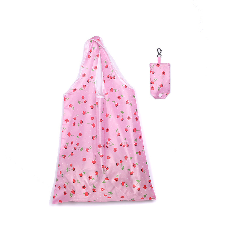 Wholesale washable 210T polyester nylon reusable foldable carry bags for shopping