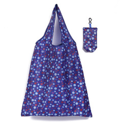 Wholesale washable 210T polyester nylon reusable foldable carry bags for shopping