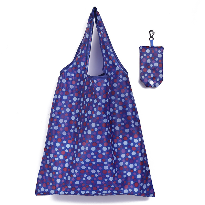 Wholesale washable 210T polyester nylon reusable foldable carry bags for shopping