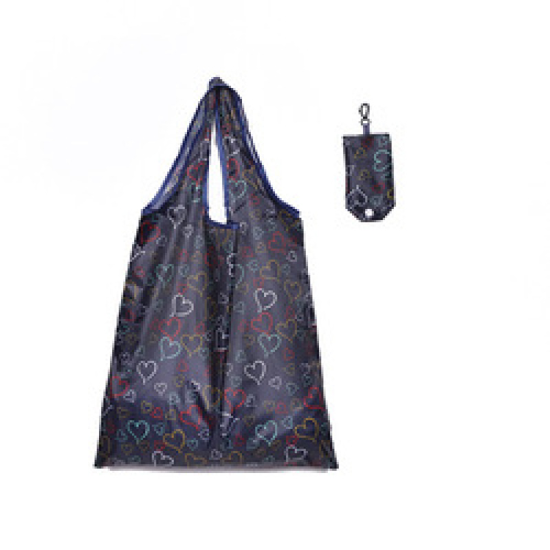 Wholesale washable 210T polyester nylon reusable foldable carry bags for shopping