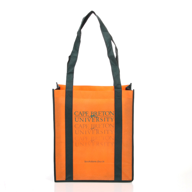 Reusable Eco-friendly Non-woven-shopping-bag Heavy Duty Stand Up Bottom Large Grocery Tote Bag With Reinforced Handles